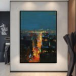 Original Painting City Street Scene At Night - Image 2