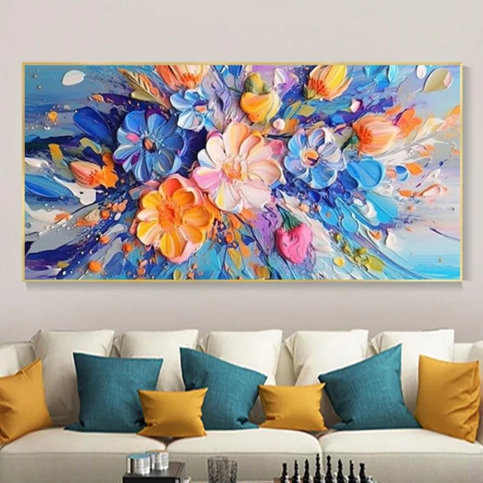 3D Colorful Knife Flower Painting - Image 1