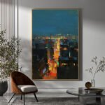 Original Painting City Street Scene At Night - Image 4