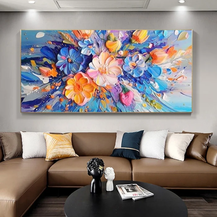 3D Colorful Knife Flower Painting - Image 3