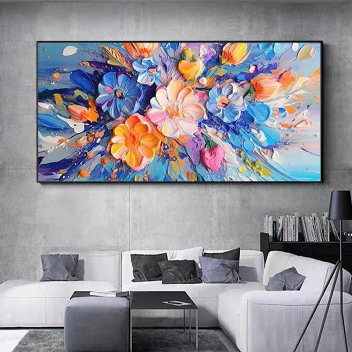 3D Colorful Knife Flower Painting - Image 2
