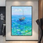 Original Painting Abstract Thick Oil Seascape Art - Image 5