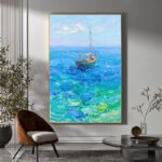 Original Painting Abstract Thick Oil Seascape Art