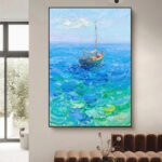 Original Painting Abstract Thick Oil Seascape Art - Image 2