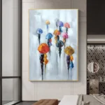 Umbrellas In The City Landscape Painting - Image 3