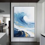 Original Blue And White Seascape Painting - Image 4