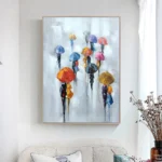 Umbrellas In The City Landscape Painting