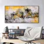 Handpaint Yellow Texture Oil Painting