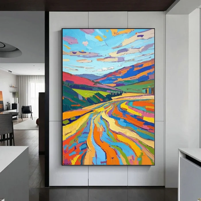 Texture Colorful Landscape Painting - Image 4