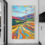 Texture Colorful Landscape Painting - Image 3
