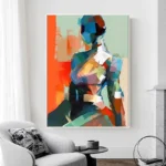 Abstract Colorful Woman Painting - Image 2