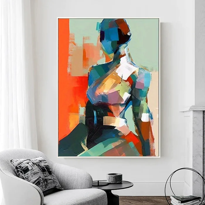 Abstract Colorful Woman Painting - Image 2