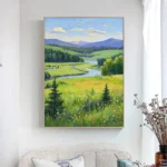 Lake Mountain And Grassland Decorative Painting - Image 4