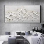 White Thick Oil Mountain Painting