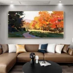 Multi Color Autumn Park Wall Art Canvas - Image 3