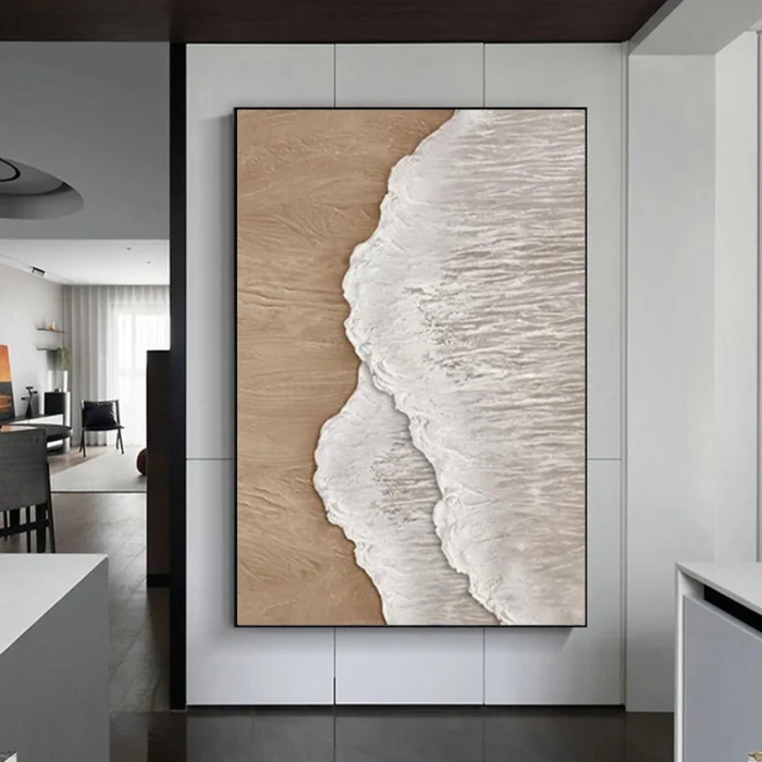 3D Brown Texture Seawaves Painting - Image 2