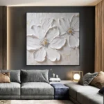 3D Thick Flower Painting Texture Art - Image 2