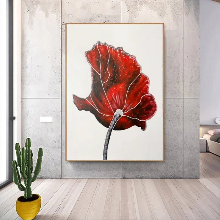 Red Tulip Flower Painting - Image 2