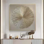 Handmade Silver Lines Abstract Painting