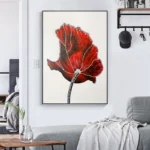 Red Tulip Flower Painting - Image 4