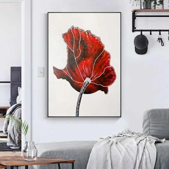 Red Tulip Flower Painting - Image 4