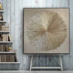 Handmade Silver Lines Abstract Painting - Image 3