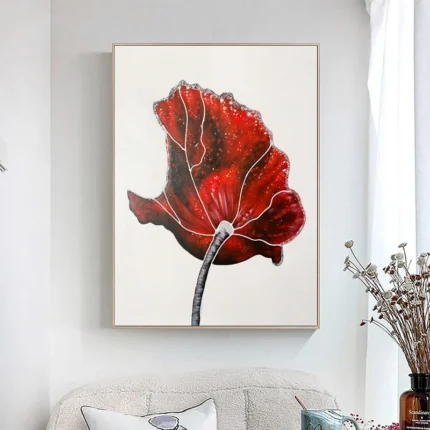 Red Tulip Flower Painting