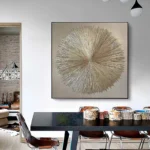 Handmade Silver Lines Abstract Painting - Image 2