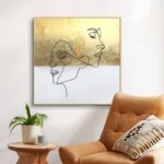 Hand Paint Abstract Gold Canvas Oil Painting - Image 8