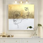 Hand Paint Abstract Gold Canvas Oil Painting