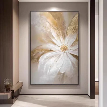3D White Flower Painting