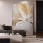3D White Flower Painting - Image 3