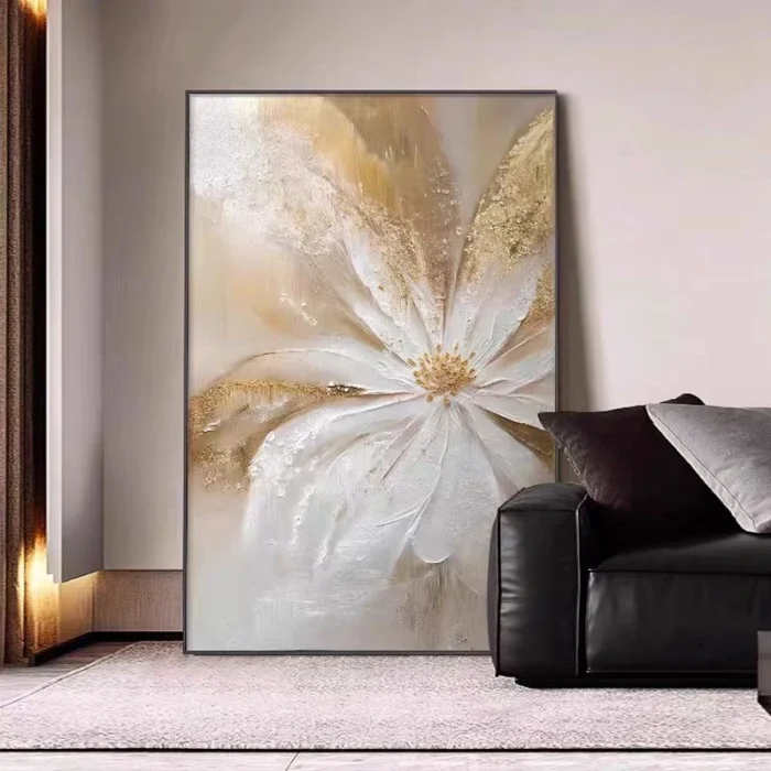 3D White Flower Painting - Image 2