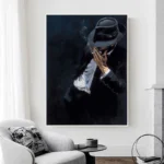 Abstract Smoking Man Painting - Image 4