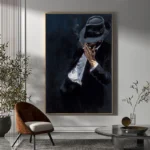 Abstract Smoking Man Painting - Image 3