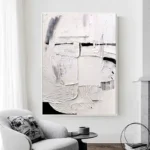 3D White Texture Thick Oil Painting - Image 5
