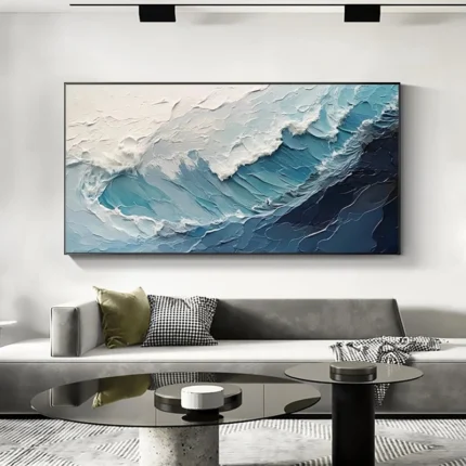 3D Blue Seawave Painting