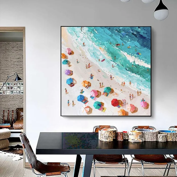 3D Seascape Painting Beach Landscape - Image 2