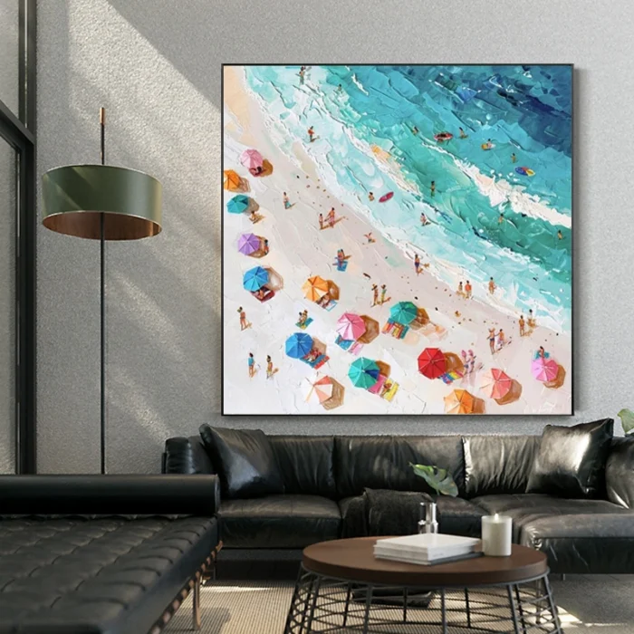 3D Seascape Painting Beach Landscape - Image 4