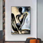 Abstract Gold Portrait Painting