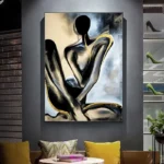 Abstract Gold Portrait Painting - Image 4