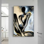 Abstract Gold Portrait Painting - Image 3