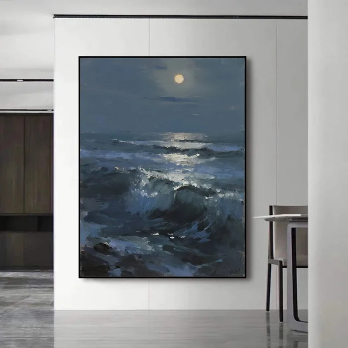 Texture Seascape Painting Thick Oil Art - Image 3