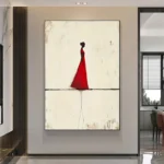 Elegant Red Clothed Figure Painting - Image 7