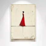 Elegant Red Clothed Figure Painting - Image 6