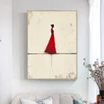 Elegant Red Clothed Figure Painting