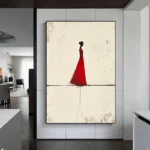 Elegant Red Clothed Figure Painting - Image 2