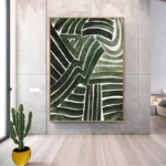 Handpaint Green Abstract Painting