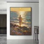 Girl On The Seaside Oil Painting - Image 4