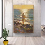 Girl On The Seaside Oil Painting - Image 3